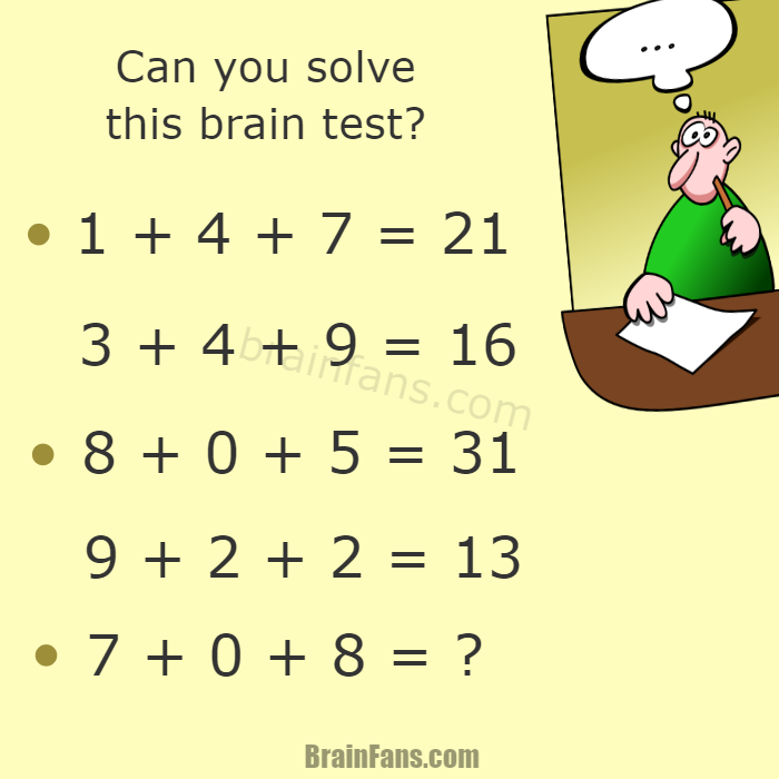 The Brain Test Logical Puzzle with Answer