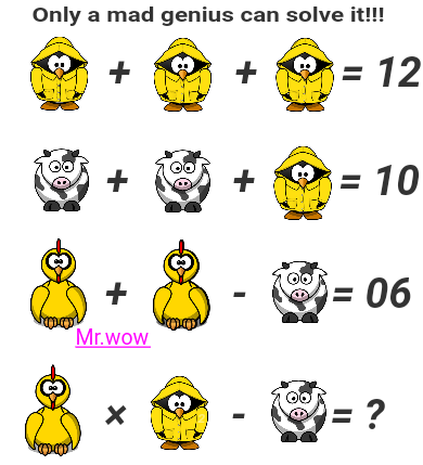 Brain teaser - Number And Math Puzzle - Mr.wow - Hi! Please help me to solve this one.