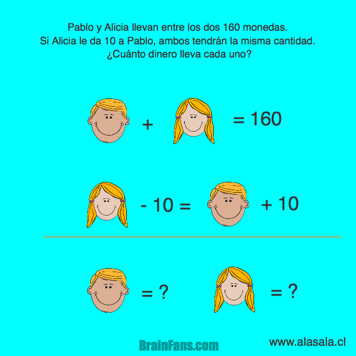 Brain teaser - Kids Riddles Logic Puzzle - ecuación 16 - Problemas de Enunciado