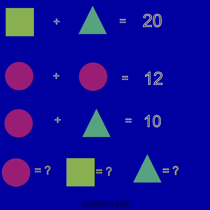 Brain teaser - Kids Riddles Logic Puzzle - shapes - it easy too !