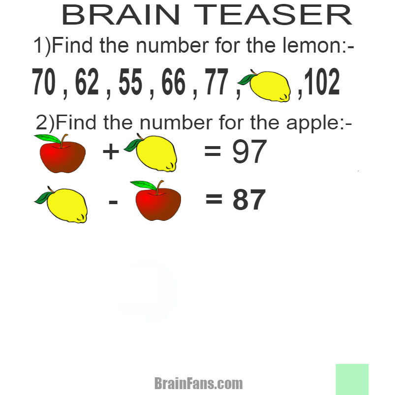 test your brain find the missing number. ​ 