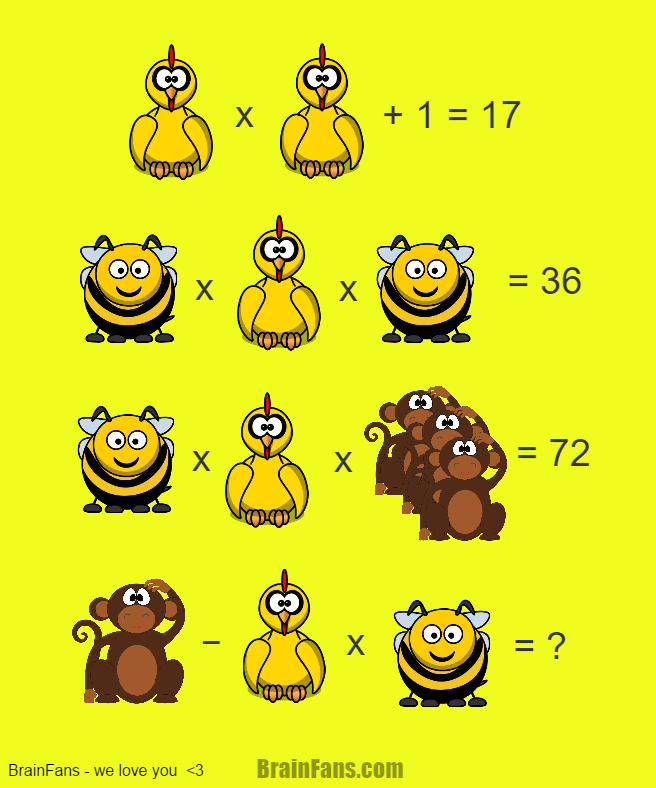 Brain teaser - Number And Math Puzzle - Math for geniuses - If you like our puzzles, you know what we're talking about. Take the chance and get the answer!