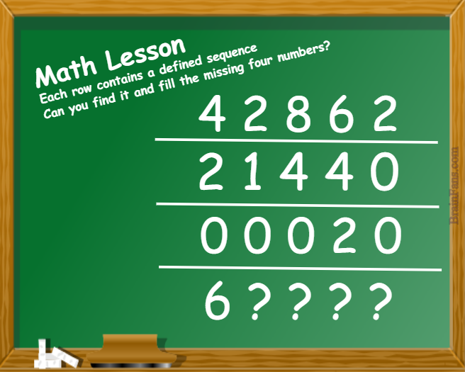 Brain teaser - Number And Math Puzzle - Math Lesson - For rows have the same sequence logic. Can you find it?