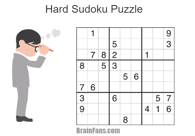 Brain teaser - Sudoku Puzzle - hard - This one is really hard. How much time did you need to fill all the numbers?